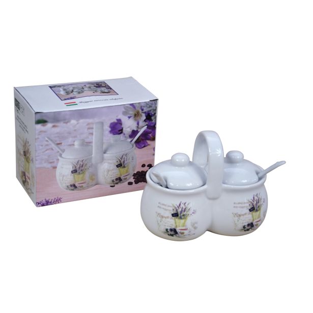 VEČNAMENSKA DOZA ART RIANA DVOJNA POSODA ZA ZAČIMBE SIVKA 200X200 ML