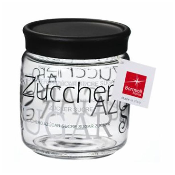 POSODA ZA SHRANJEVANJE BORMIOLI ROCCO 0.75 L GIARA SLADKOR ČRN POKROV