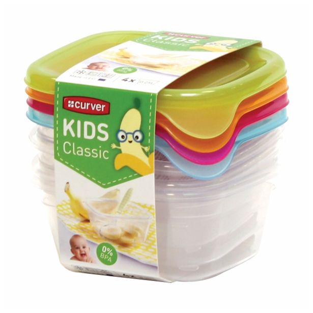 POSODA ZA SHRANJEVANJE CURVER SET POSOD ZA SHRANJEVANJE HRANE, FRESH GO 4X 0.25L