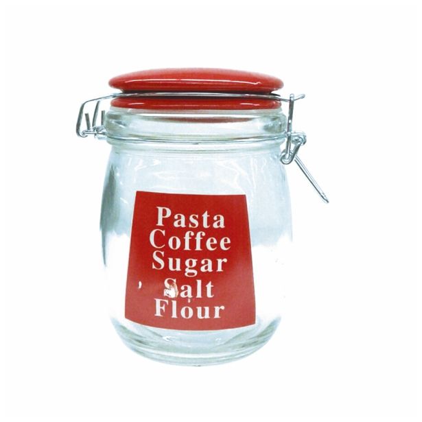 VEČNAMENSKA DOZA I. JOY 11.8X14.5 CM 750 ML KERAMIČNI POKROV RDEČ