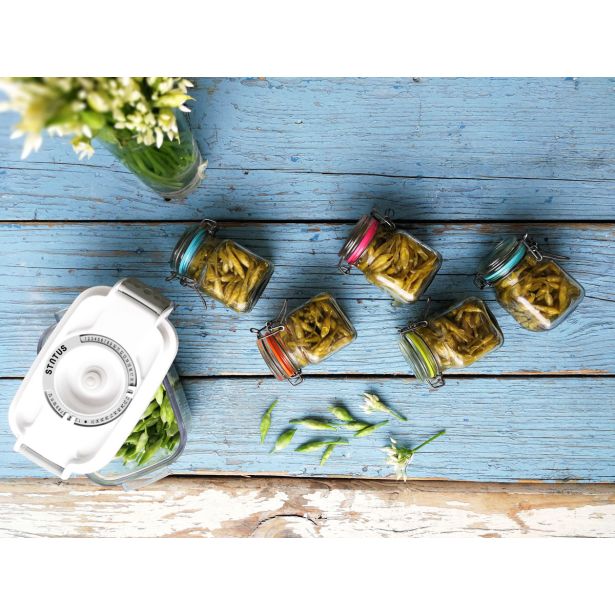 POSODA ZA SHRANJEVANJE STATUS 3-DELNI SET PRAVOKOTNIH VAKUMSKIH POSOD BELA