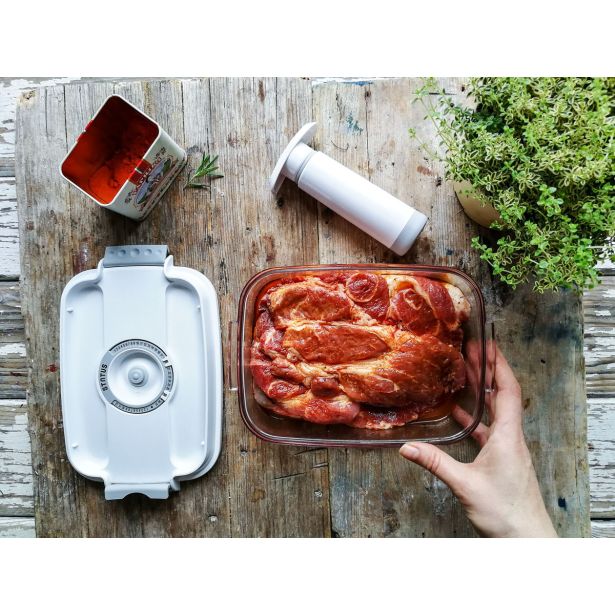 POSODA ZA SHRANJEVANJE STATUS 3-DELNI SET PRAVOKOTNIH VAKUMSKIH POSOD BELA