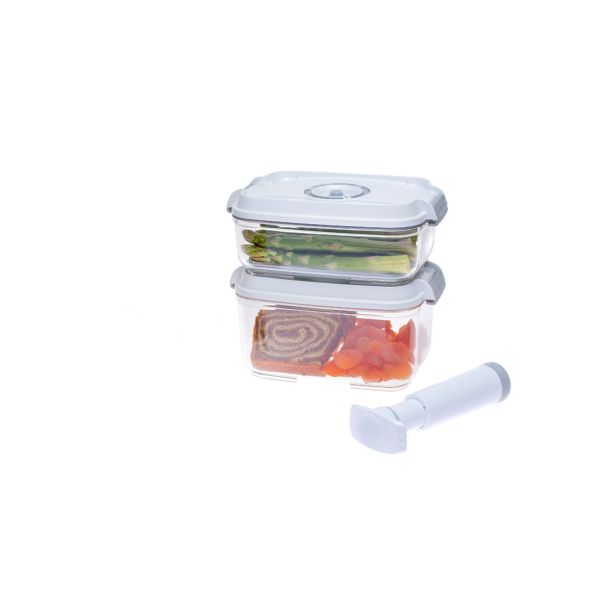 POSODA ZA SHRANJEVANJE STATUS 3-DELNI SET PRAVOKOTNIH VAKUMSKIH POSOD BELA