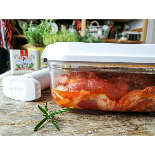 POSODA ZA SHRANJEVANJE STATUS 4.5 LIT PRAVOKOTNA VAKUUMSKA POSODA BELA