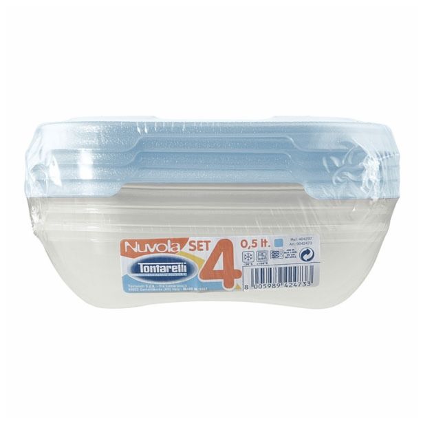 POSODA ZA SHRANJEVANJE TONTARELLI 3X15 L NUVOLA 21.4X15X6CM PRAVOKOTNA ACQUA TRANSP