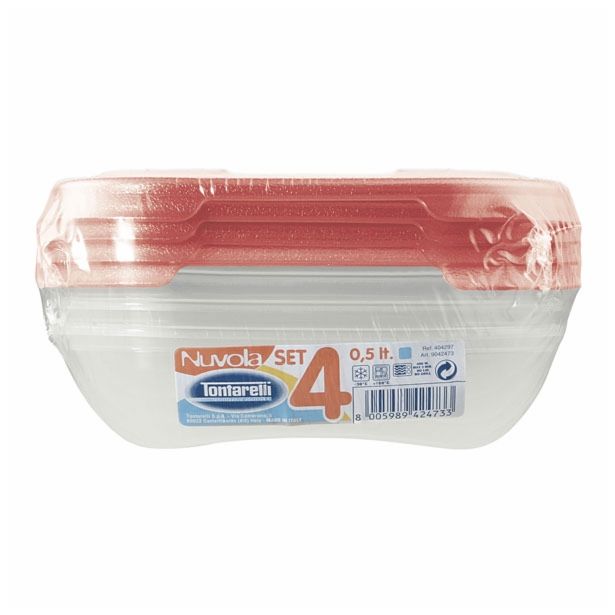 VEČNAMENSKA DOZA TONTARELLI 3X15 L NUVOLA 21.4X15X6CM PRAVOKOTNA CORAL TRANSP