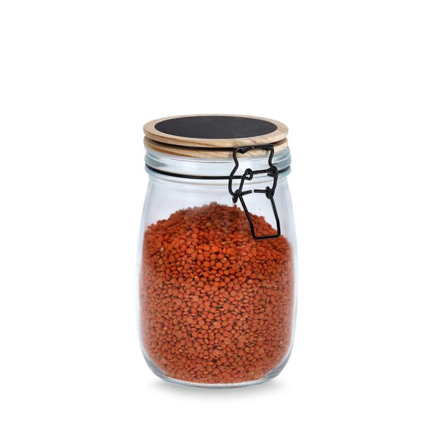 POSODA ZA SHRANJEVANJE ZELLER PRESENT 1000 ML Z ZAPIRALOM NA SPONKO STEKLENA BOR