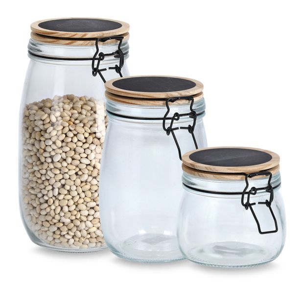 POSODA ZA SHRANJEVANJE ZELLER PRESENT 1000 ML Z ZAPIRALOM NA SPONKO STEKLENA BOR