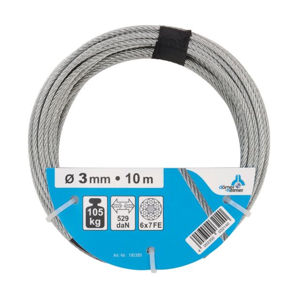 VEČNAMENSKA VRV DÖRNER + HELMER 3 MM, POCINKANA, 10 M