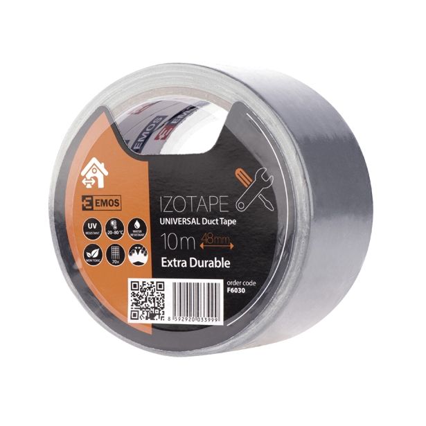 VEČNAMENSKI LEPILNI TRAK EMOS UNIVERZAL DUCT TAPE SREBRNI 48MM/10 M