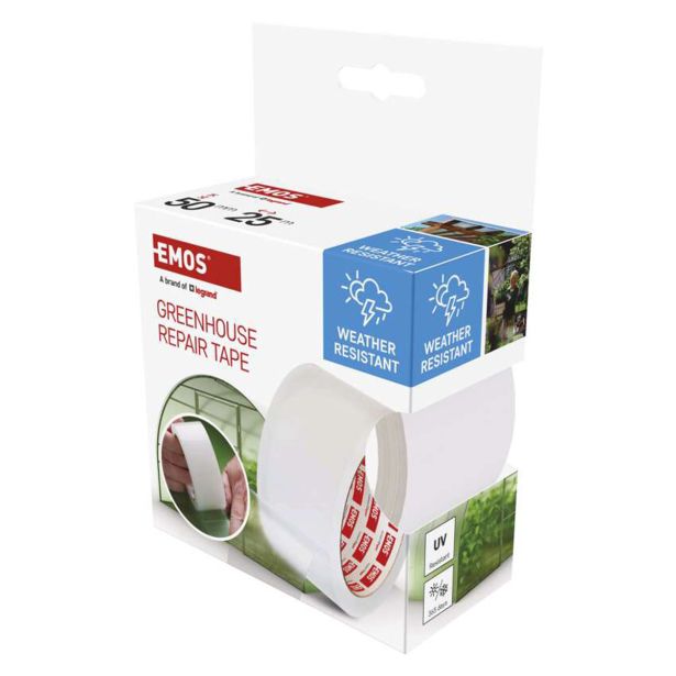 VEČNAMENSKI LEPILNI TRAK EMOS ZA POLIKARBONAT IN STEKLO 25M X 50MM PROZOREN