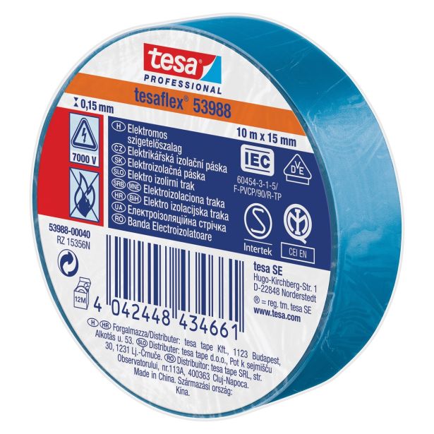 VEČNAMENSKI LEPILNI TRAK TESA ELEKTRO IZOLIRNI TRAK MODER 10MX15MM