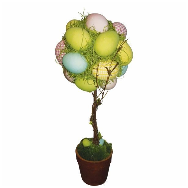 VELIKONOČNI PROGRAM GLOSSTYLE DREVO Z JAJČKI 48 CM VIŠINE V POSTAVKU FI 10CM