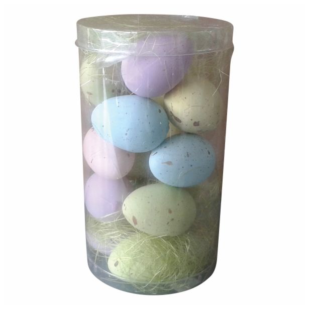 VELIKONOČNI PROGRAM GLOSSTYLE JAJČKA V TUBI 8X15 CM 4X3CM 18 KOS PASTEL BARVE