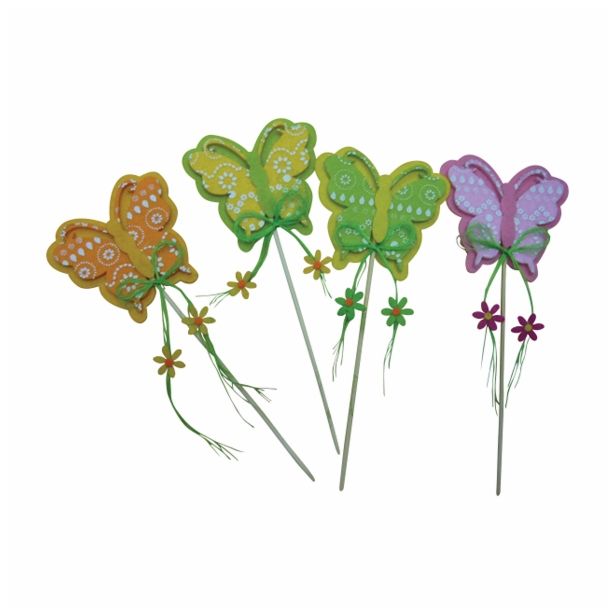 VELIKONOČNI PROGRAM GLOSSTYLE METULJ IZ FILCA 8X8.5 CM NA PIKU SORTIRANO