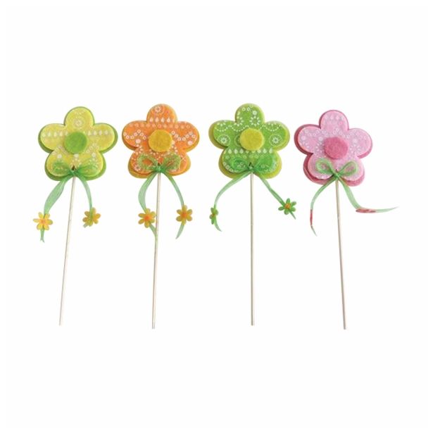 VELIKONOČNI PROGRAM GLOSSTYLE ROŽA FILC 8X8 CM NA PIKU RAZLIČNE BARVE