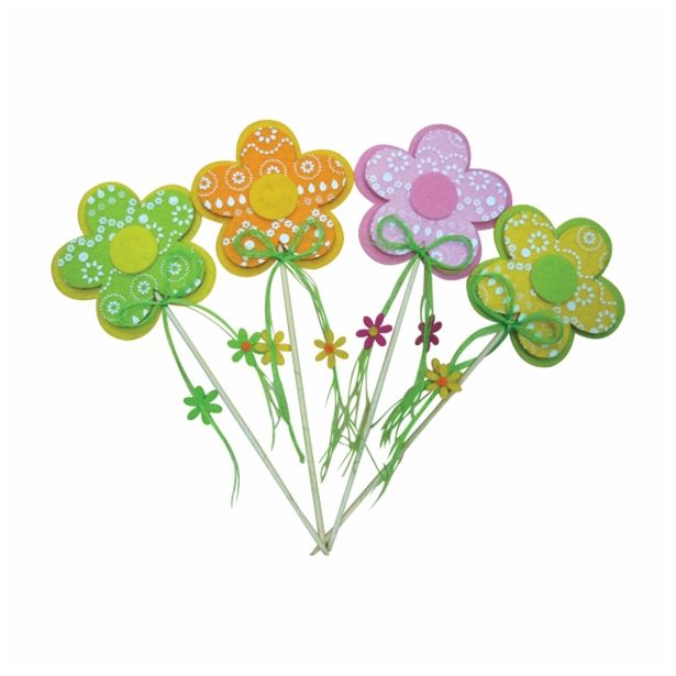 VELIKONOČNI PROGRAM GLOSSTYLE ROŽA FILC 8X8 CM NA PIKU RAZLIČNE BARVE