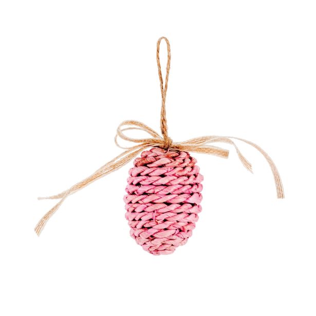 VELIKONOČNI PROGRAM GLOSSTYLE ROZA VISEČE JAJCE 7 CM IZ JUTE