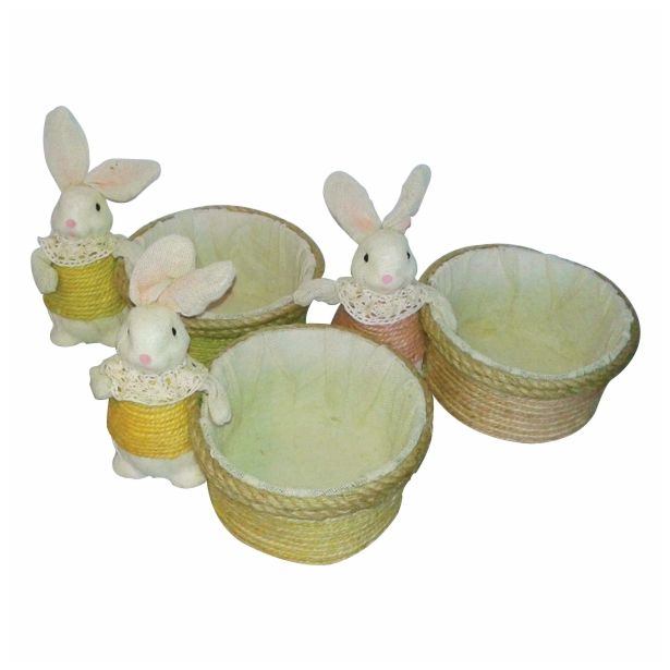 VELIKONOČNI PROGRAM GLOSSTYLE ZAJČEK S KOŠARO SORTIRANO 21X15X17 CM SORTIRANO