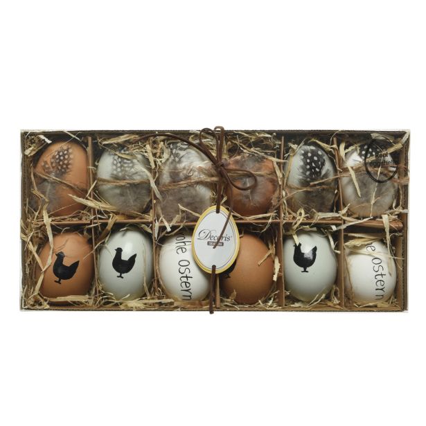 VELIKONOČNI PROGRAM JAJČKA 12/1 4X6 CM KOKOŠKE IN PERJE