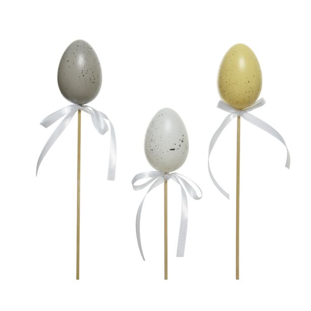 VELIKONOČNI PROGRAM JAJČKA 6/1 PIK 4X36CM SIVO, BELA, RUMENA