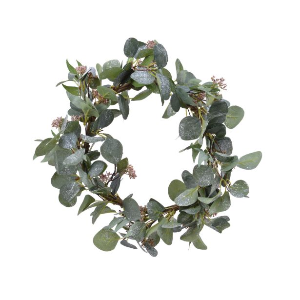 VENČEK EVERLANDS EVKALIPTUS Z JAGODAMI IN BLEŠČICAMI FI 50 CM