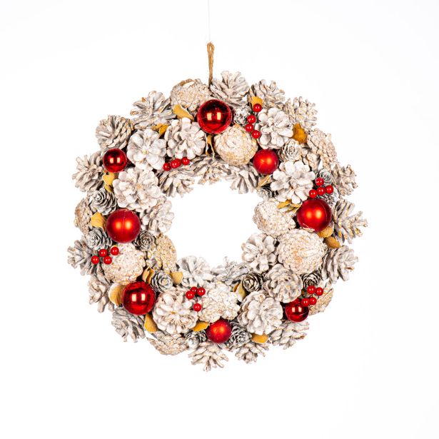 VENČEK GLOSSTYLE BELE IN RDEČE BARVE RDEČE BUNKE, 35X35 CM