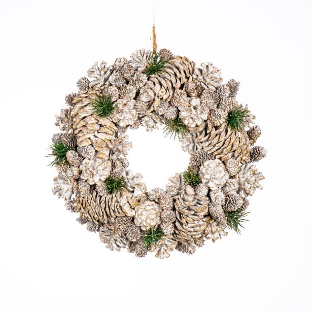 VENČEK GLOSSTYLE BELE IN ZELENE BARVE, L 34X34 CM