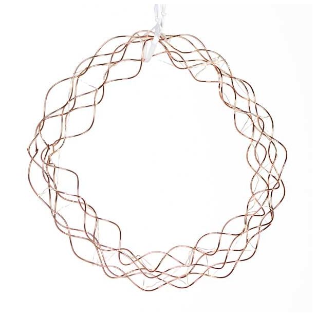 LUČKE MQ VENEC BAKRENI FI 30 CM 40 MINI LED TOPLO BELE