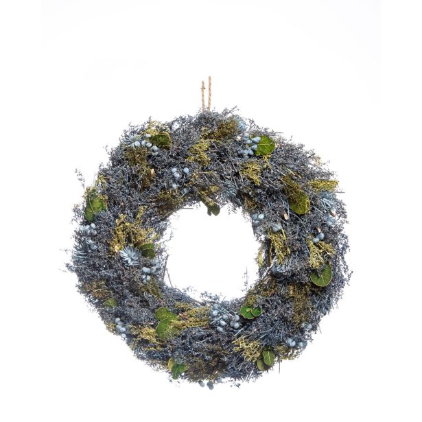 VENEC ZA VELIKO NOČ IZ NARAVNIH MATERIALOV V MODRI IN ZELENI BARVI