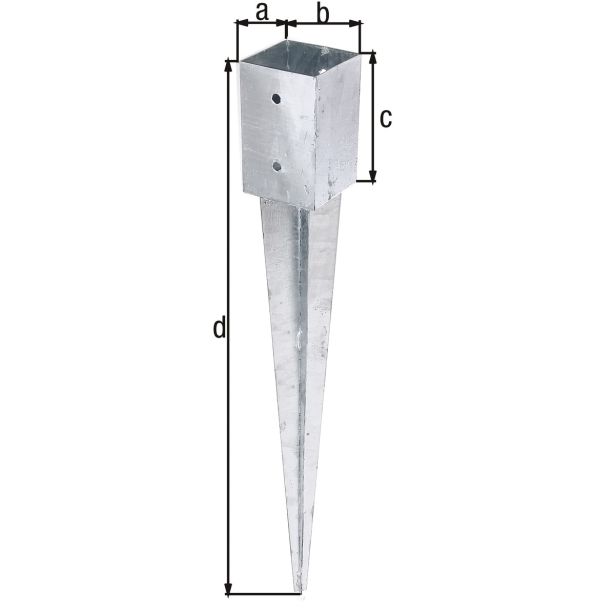 VEZNI ELEMENT ALBERTS KVADRATNI NOSILEC 91X91/750MM VROČI CINK