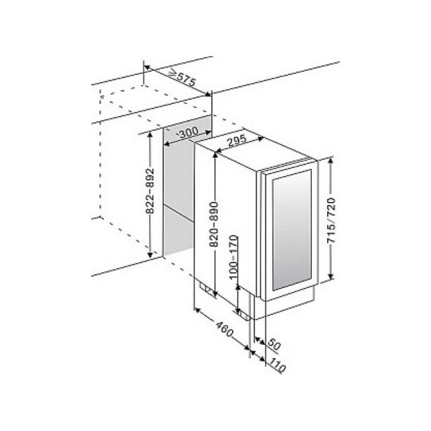 VGRADNA VINSKA VITRINA AVINTAGE AVU27TDZB1