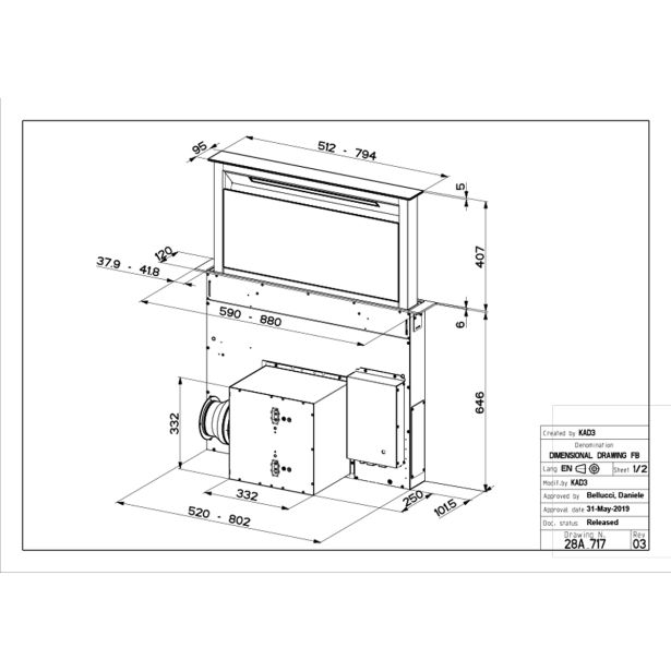 VGRADNA KUHINJSKA NAPA FABER FABULA PLUS EVO+BK A60