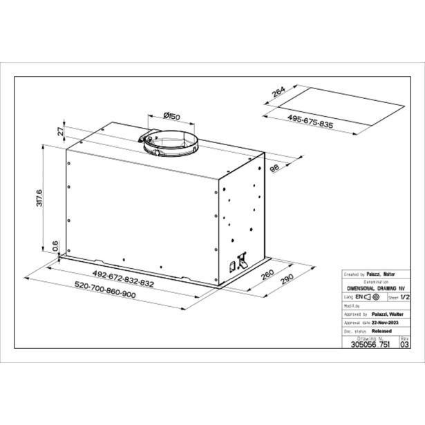 VGRADNA KUHINJSKA NAPA FABER INKA LUX EVO X A52