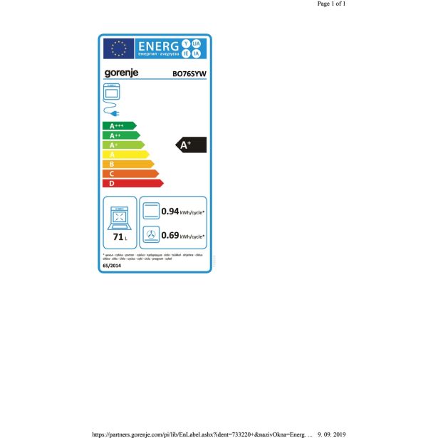 VGRADNA PEČICA + PLOŠČA GORENJE BO76SYW + IT643SYW SET SIMPLICITY WHITE