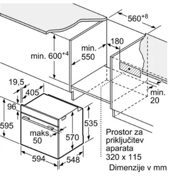 VGRADNA PEČICA BOSCH HBA5360S0