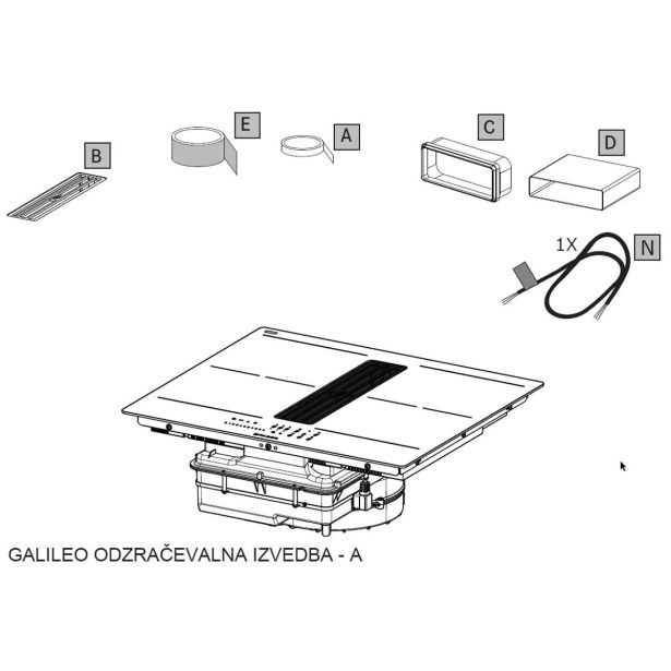 VGRADNA PLOŠČA Z NAPO FABER GALILEO SLIM A600 ODZRAČEVALNA