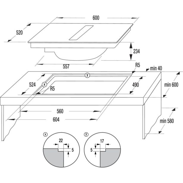 VGRADNA PLOŠČA Z NAPO GORENJE GEH6432BSCWF