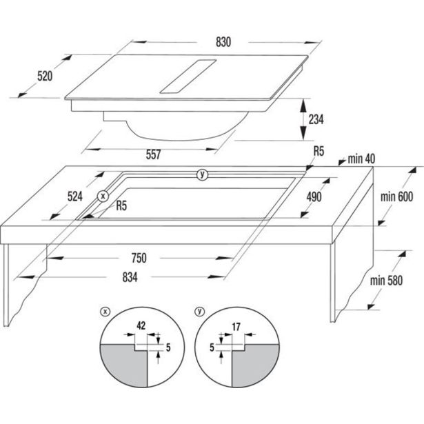 VGRADNA PLOŠČA Z NAPO HISENSE HEH8443BSCWF1