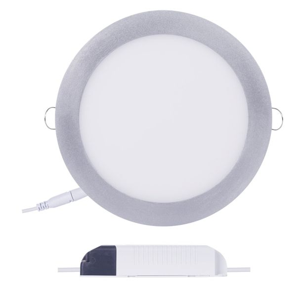 LED PANEL EMOS 18W NW SREBRNI, OKROGLI VGRADNI