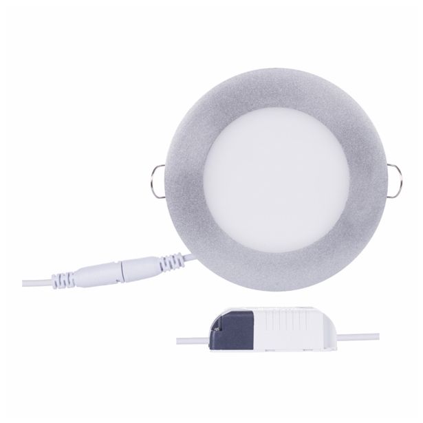 LED PANEL EMOS 6W NW SREBRNI, OKROGLI VGRADNI