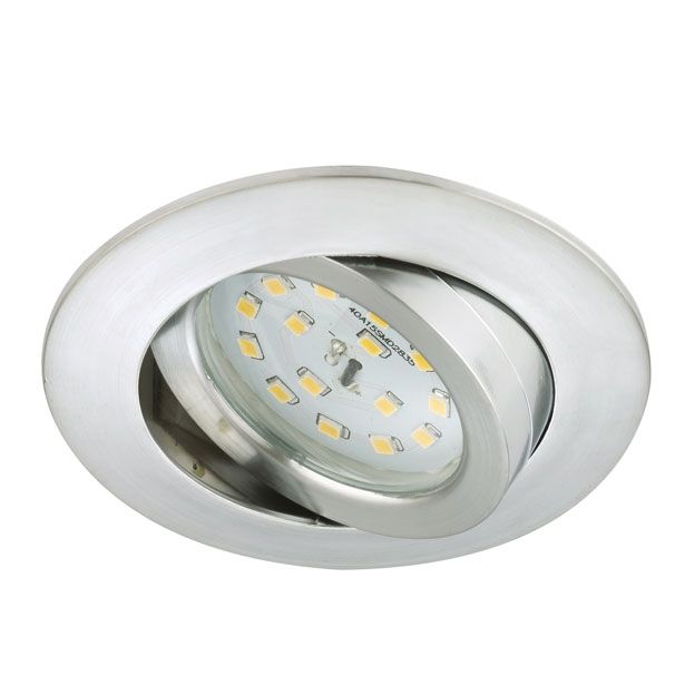 VGRADNA STROPNA SVETILKA PRISMA 1X5W LED,FI=82MM,GIBLJIVA ALUMINIJ, OKR., IP23