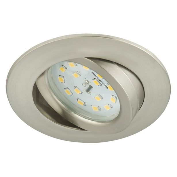 VGRADNA STROPNA SVETILKA PRISMA 1X5W LED,FI=82MM,GIBLJIVA MAT NIKELJ, OKR., IP23