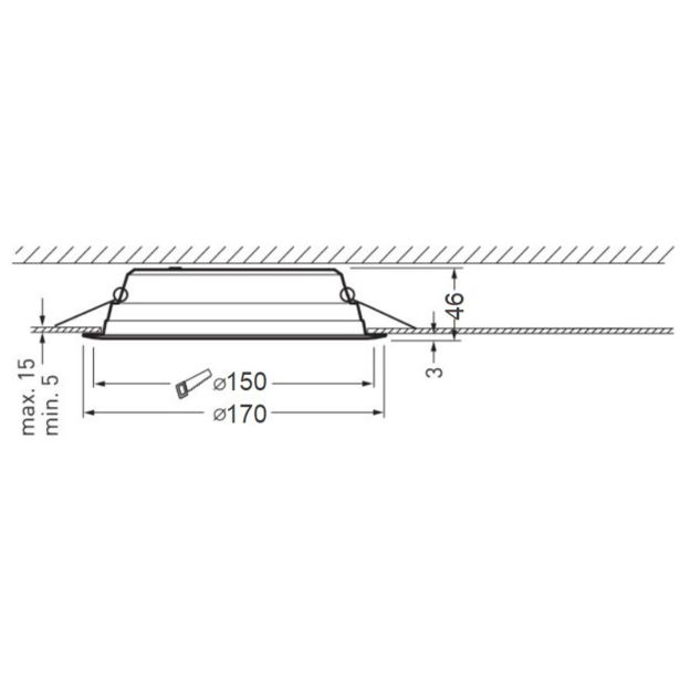 VGRADNA STROPNA SVETILKA TRILUX 2325 G3 C05 OA LED 20/14/08/ML-8MC ET
