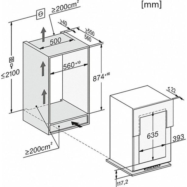 VGRADNA VINSKA VITRINA MIELE KWT 6422 I
