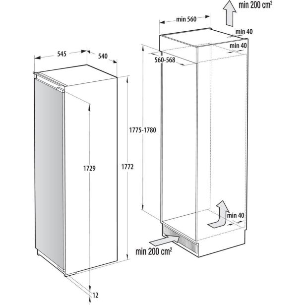 VGRADNA ZAMRZOVALNA OMARA GORENJE FNCI517E62WF