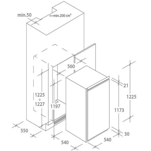 VGRADNI HLADILNIK CIO 225 NE