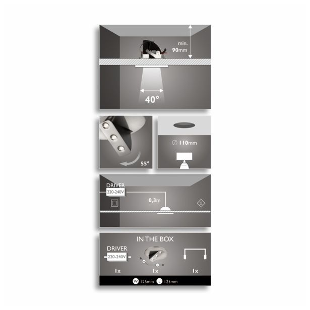 VGRADNI LED REFLEKTOR PHILIPS SKYON 1X6.5W LED 57989/17/16 NIKELJ