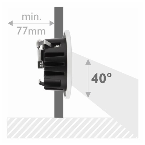VGRADNI LED REFLEKTOR PHILIPS SYRMA 1X2W LED 57993/31/16 BELA
