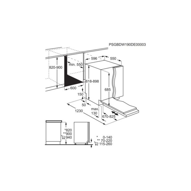 VGRADNI POMIVALNI STROJ ELECTROLUX EEZ69410W